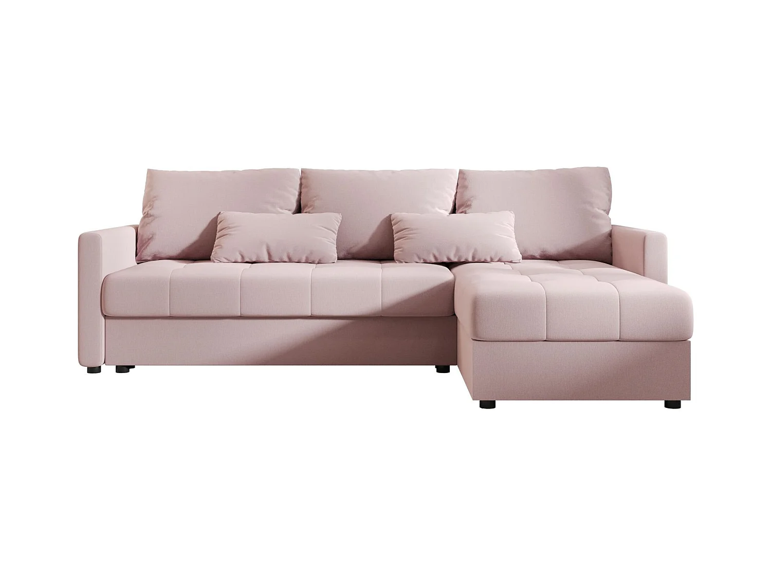 BEDANTE narożnik MOS L BIS Cosmic 14 rose droite avec fonction de lit canapé en L avec coffre de rangement canapé de salon, canapé convertible