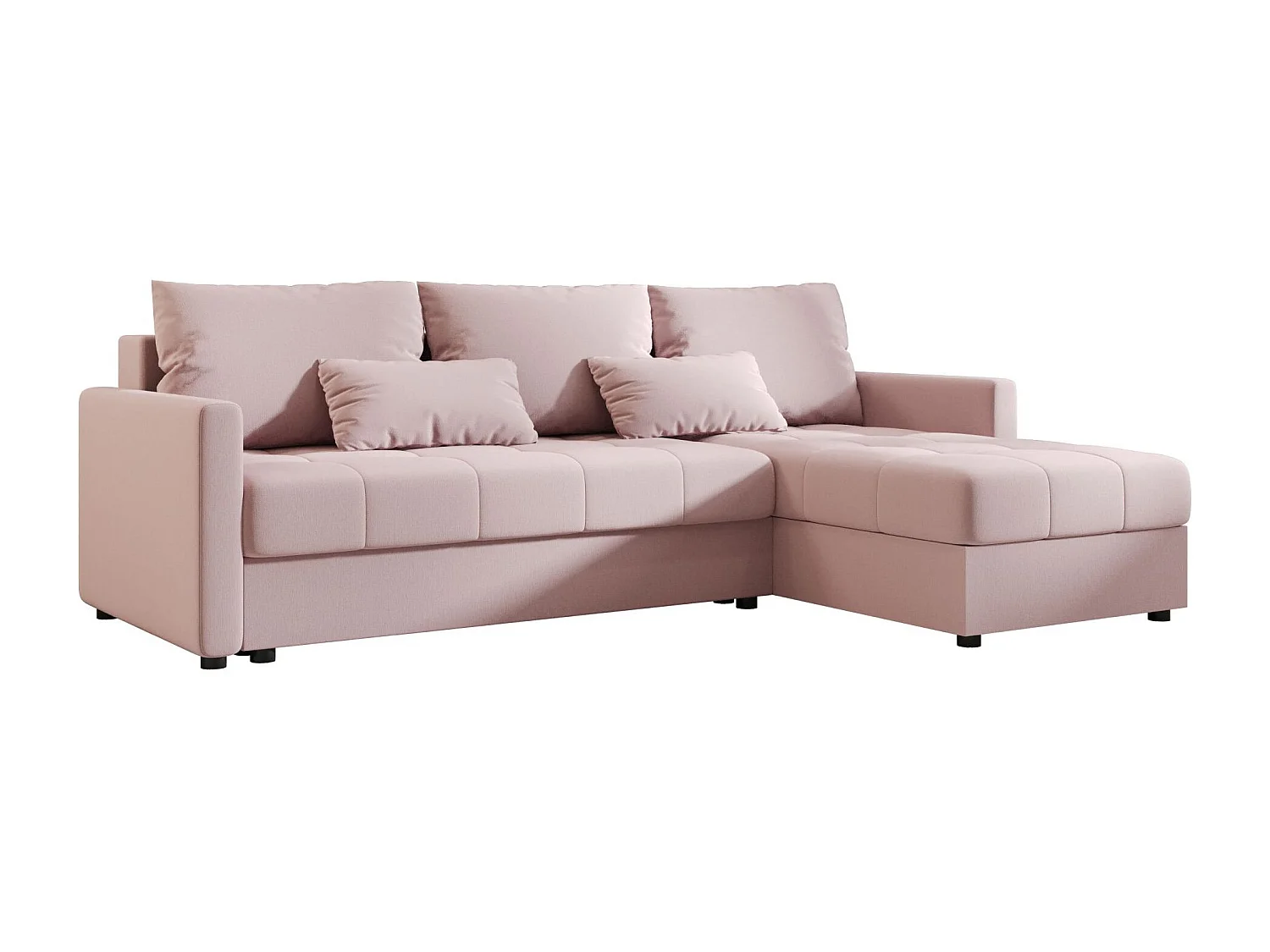 BEDANTE narożnik MOS L BIS Cosmic 14 rose droite avec fonction de lit canapé en L avec coffre de rangement canapé de salon, canapé convertible