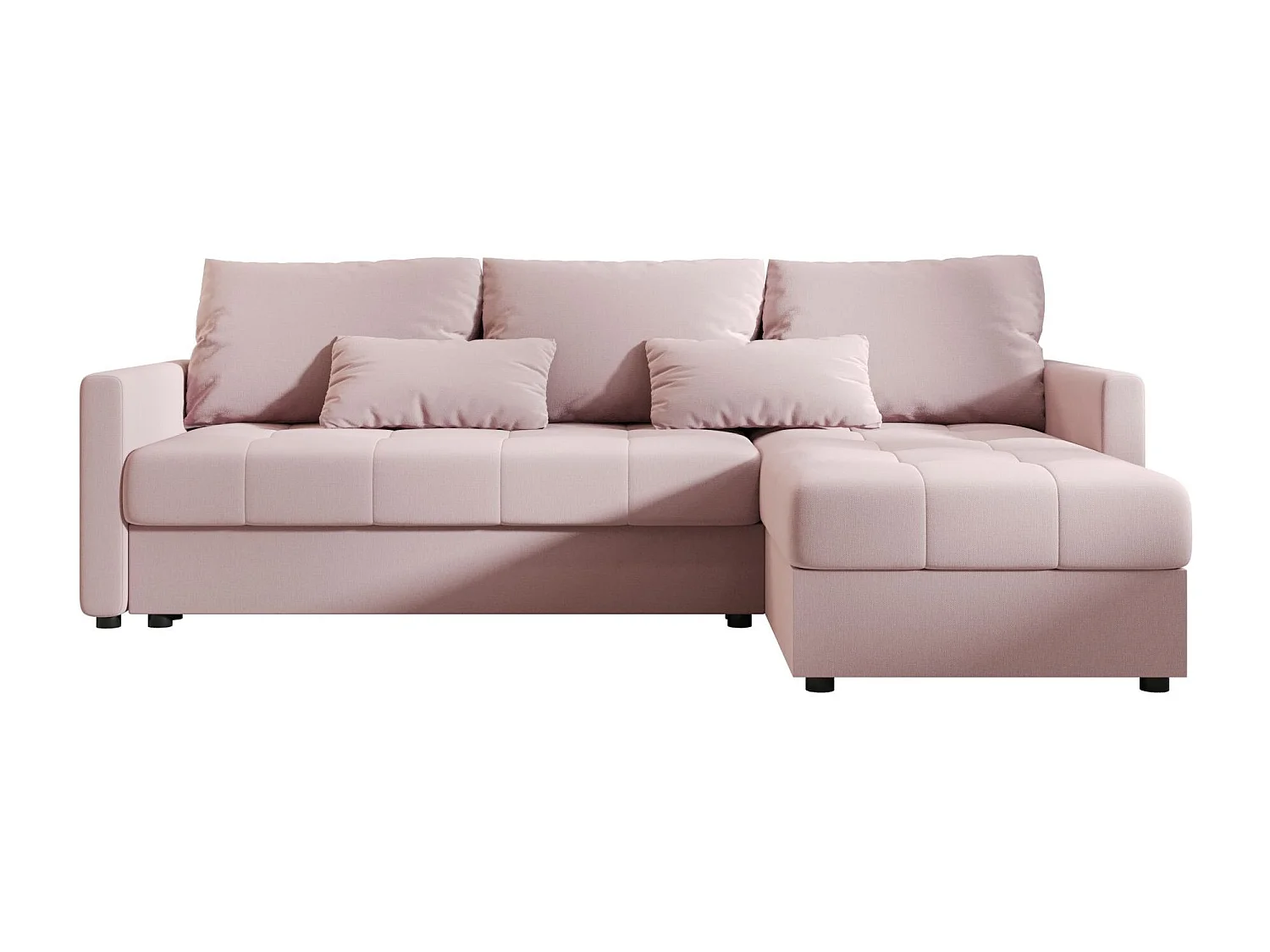 BEDANTE narożnik MOS L BIS Cosmic 14 rose droite avec fonction de lit canapé en L avec coffre de rangement canapé de salon, canapé convertible