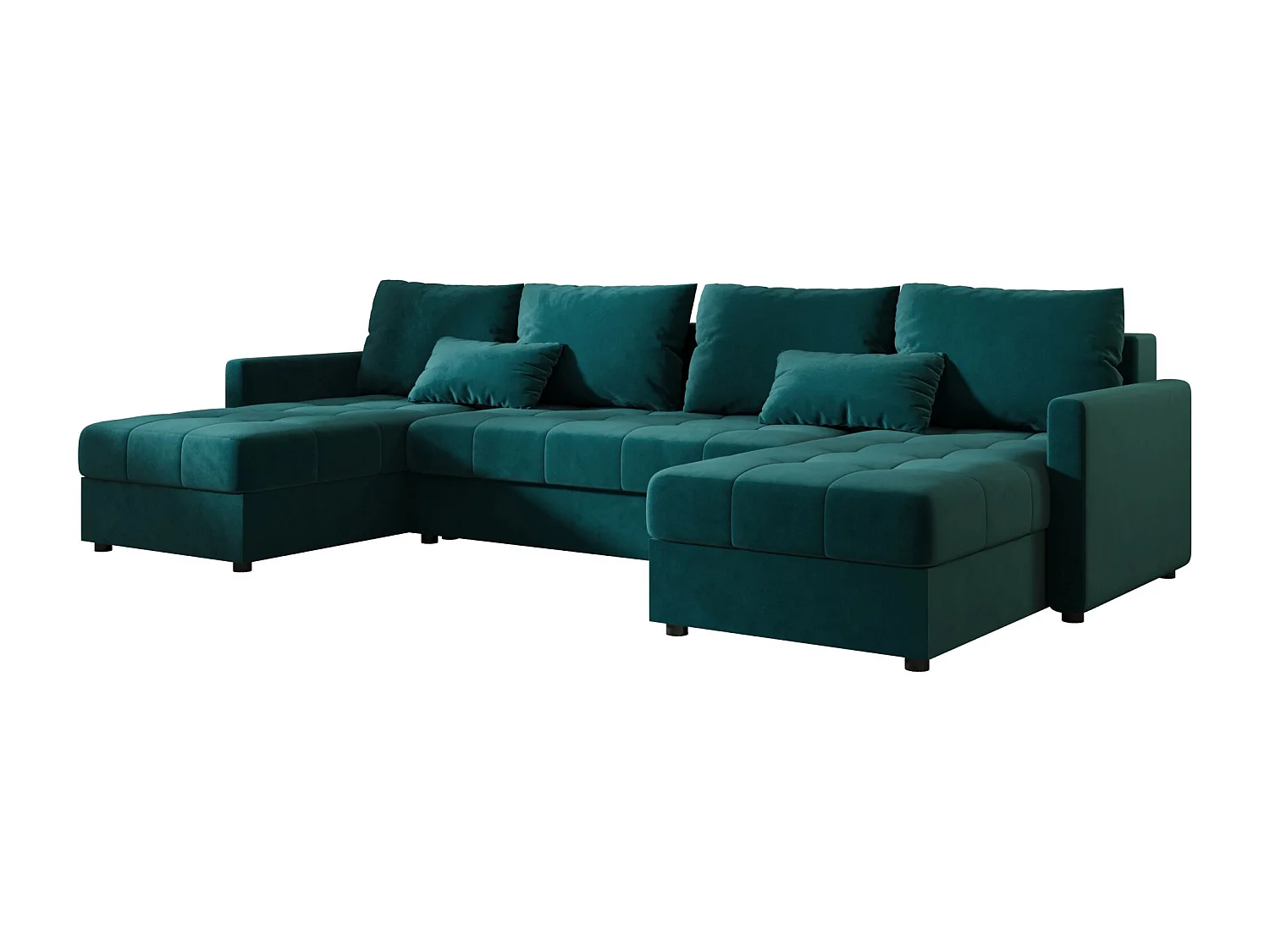 BEDANTE canapé d'angle MOS U BIS Itaka 39 turquoise avec fonction de couchage canapé en U avec coffre de rangement