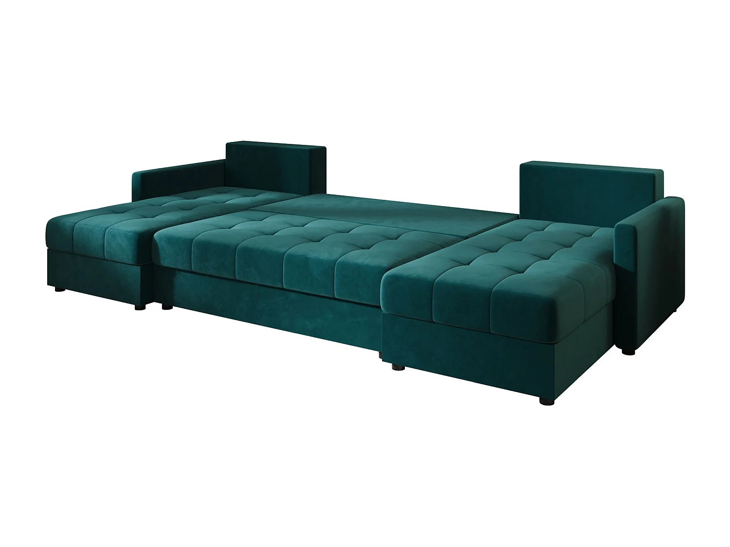BEDANTE canapé d'angle MOS U BIS Itaka 39 turquoise avec fonction de couchage canapé en U avec coffre de rangement