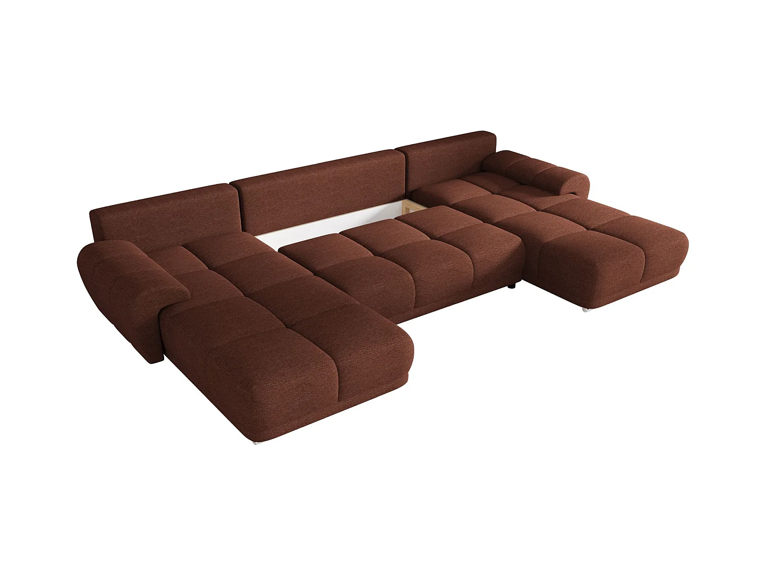 BEDANTE canapé d'angle BEGA U Links ARAGON 59 Helbraun avec fonction de couchage canapé en forme de U avec coffre de rangement