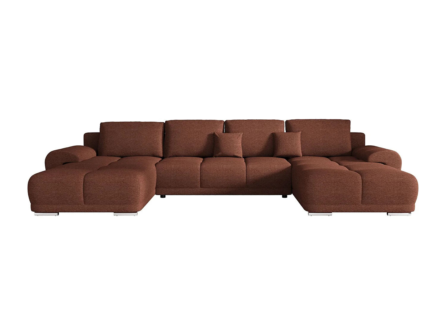 BEDANTE canapé d'angle BEGA U Links ARAGON 59 Helbraun avec fonction de couchage canapé en forme de U avec coffre de rangement