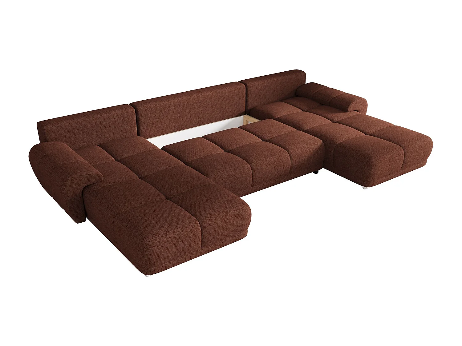 BEDANTE canapé d'angle BEGA U Links ARAGON 59 Helbraun avec fonction de couchage canapé en forme de U avec coffre de rangement