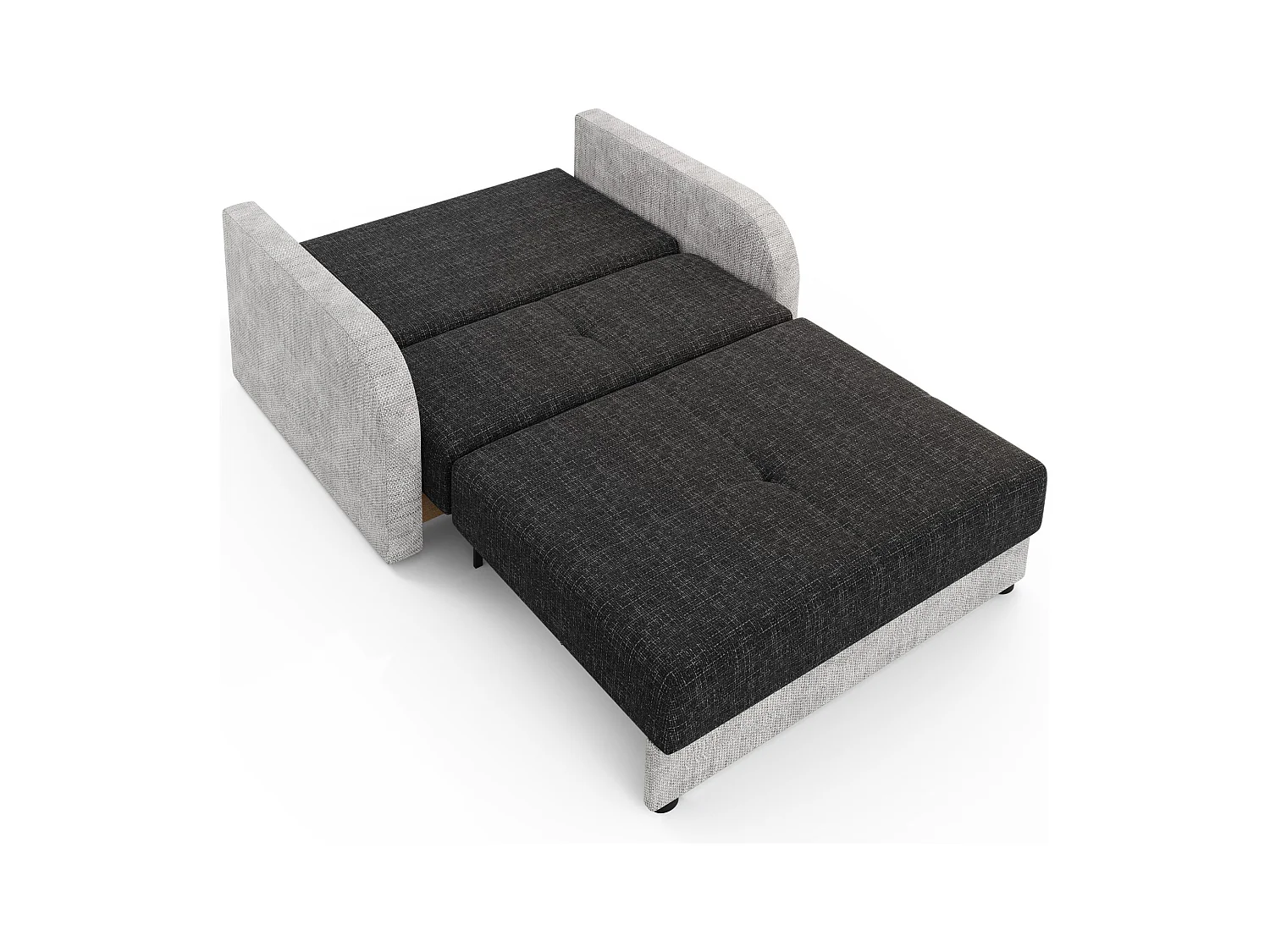 BEDANTE canapé TWICE 120 avec fonction de couchage KORNET 10+18 noir/gris