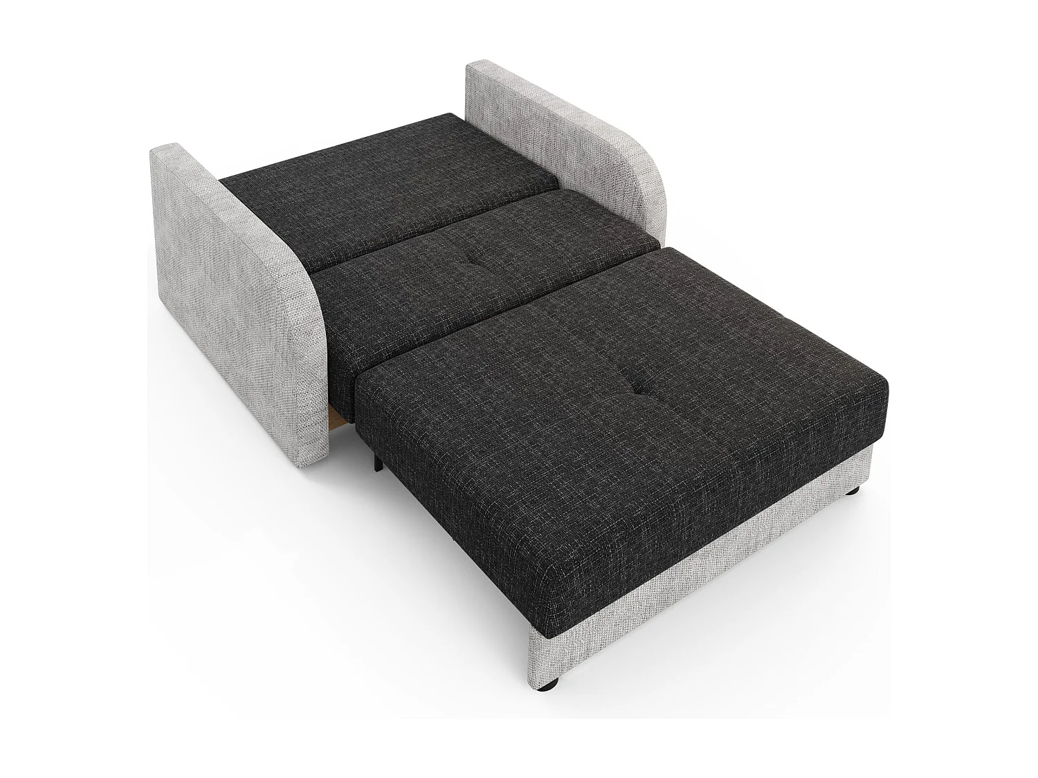 BEDANTE sofa TWICE 120 met slaapfunctie KORNET 10+18 zwart/grijs met opbergruimte bedlade woonkamerbank bank sofa slaapbank bedlade slaapbank