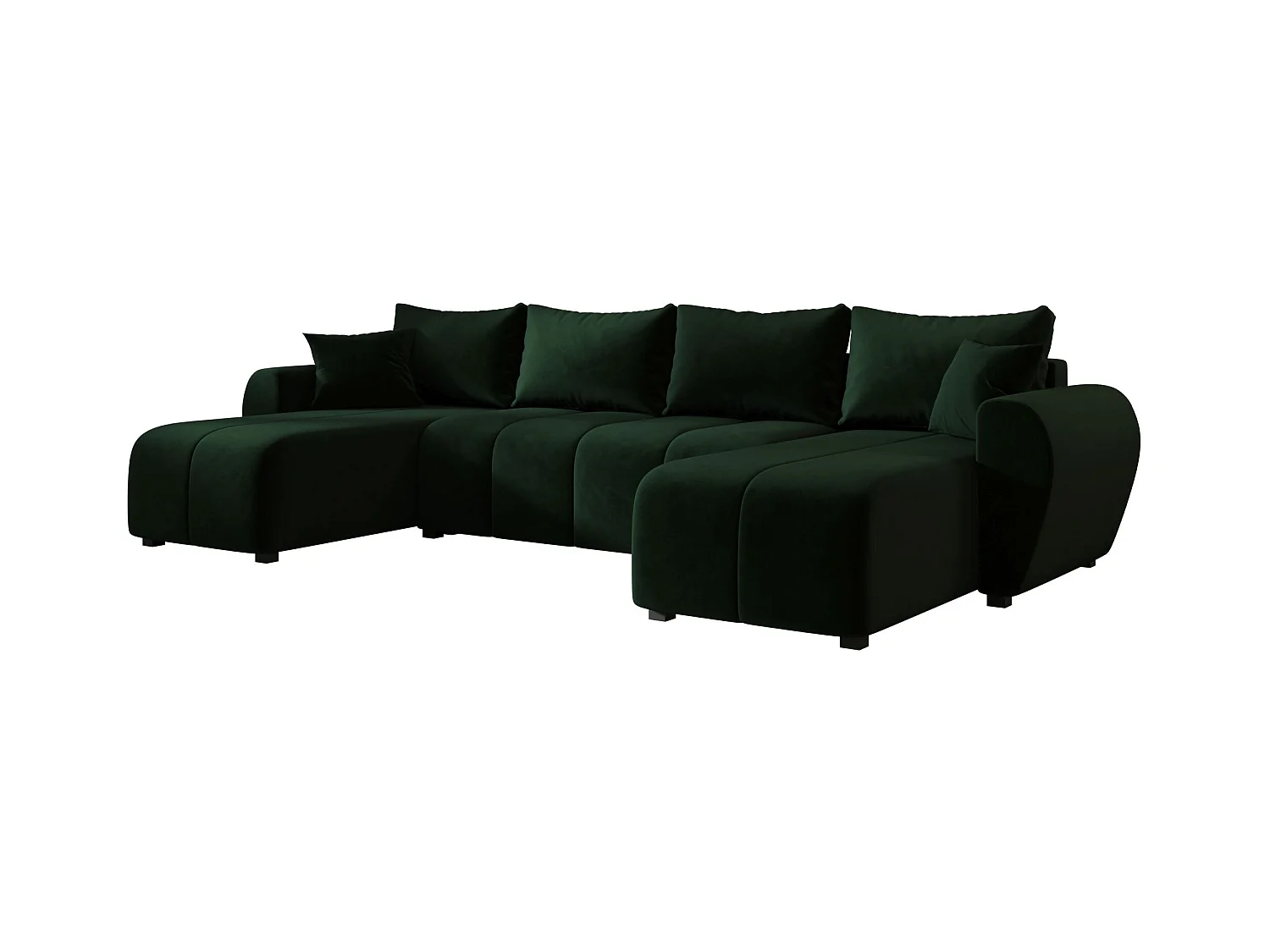 Canapé d'angle BEDANTE MOLISA U itaka 10 noir avec fonction couchage Canapé d'angle en forme de U avec espace de rangement Coffre à literie