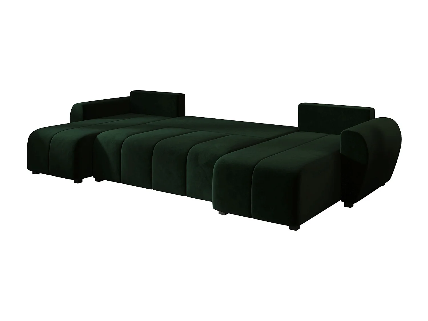 Canapé d'angle BEDANTE MOLISA U itaka 10 noir avec fonction couchage Canapé d'angle en forme de U avec espace de rangement Coffre à literie