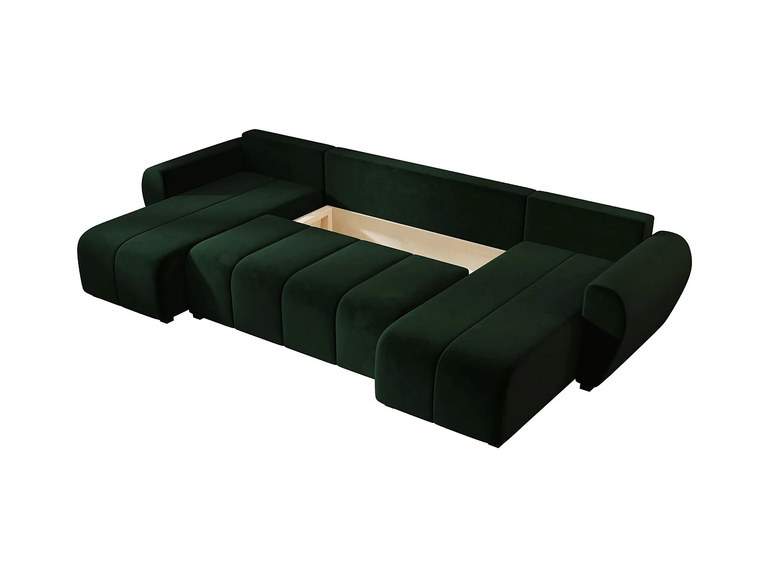 Canapé d'angle BEDANTE MOLISA U itaka 10 noir avec fonction couchage Canapé d'angle en forme de U avec espace de rangement Coffre à literie