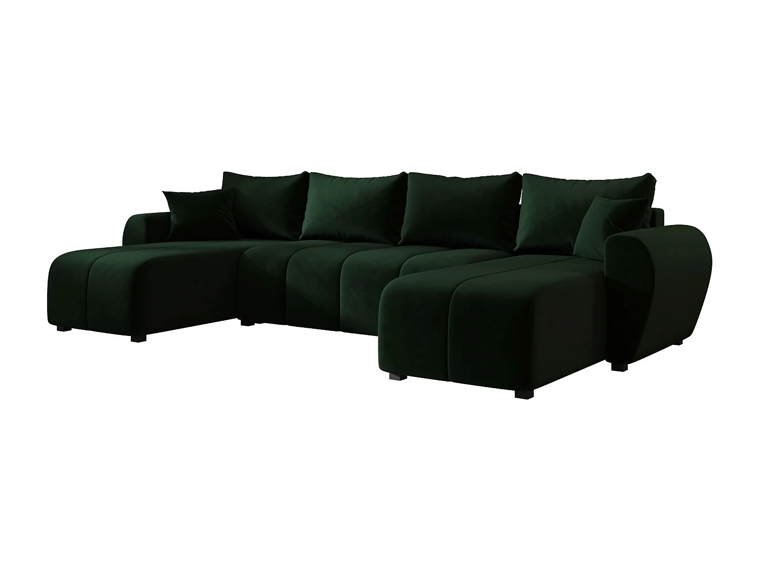 Canapé d'angle BEDANTE MOLISA U itaka 10 noir avec fonction couchage Canapé d'angle en forme de U avec espace de rangement Coffre à literie