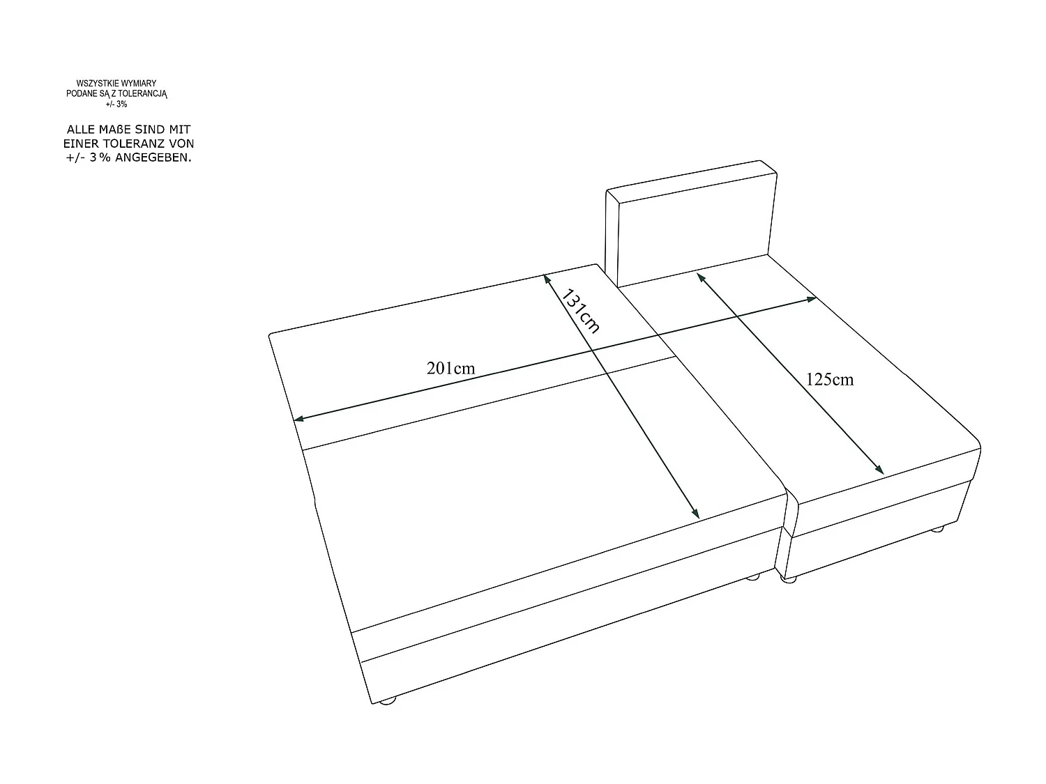 BEDANTE ECKSOFA HEWLET L Sawana 14+05 Rechts Schwarz/Grau mit Schlaffunktion L-Form Sofa mit Stauraum Bettkasten