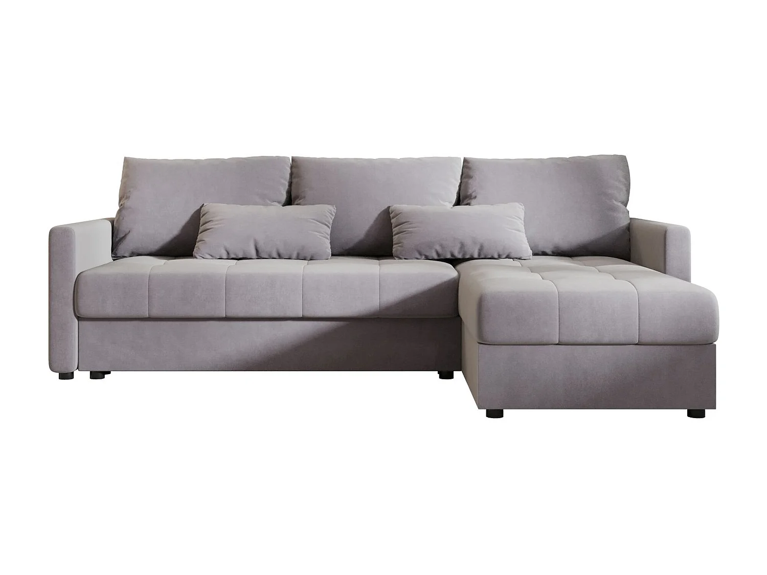 BEDANTE Ecksofa MOS L BIS Itaka 50 Grau Rechts mit Schlaffunktion L-Form Sofa mit Stauraum Bettkasten Wohnzimmersofa Couch Sofa Bettsofa Bettkasten Bettcouch