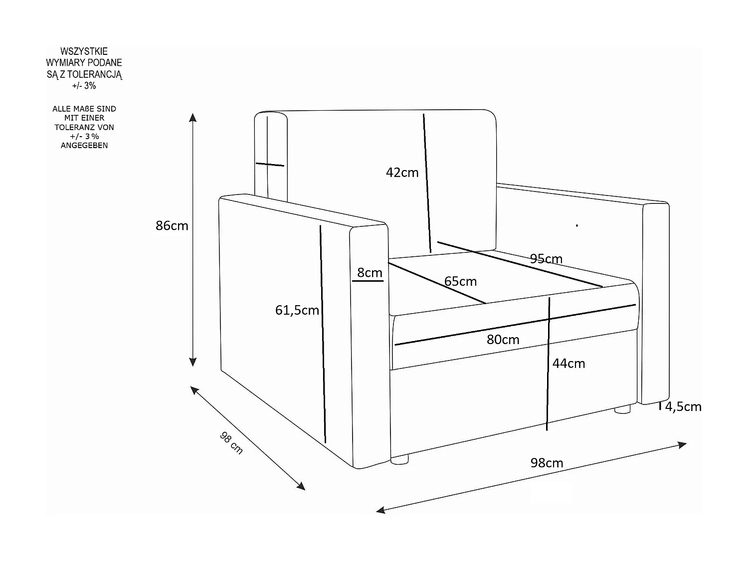 BEDANTE canapé TWICE 80 avec fonction de couchage KORNET 12+00 marron