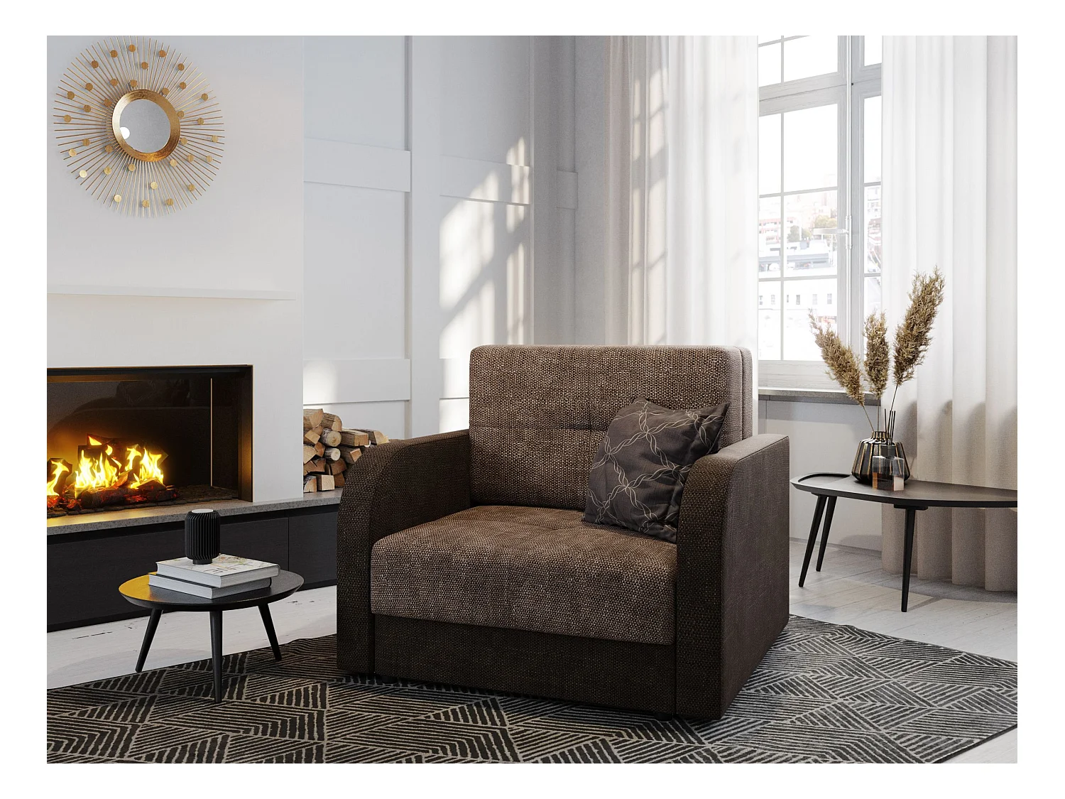 BEDANTE sofa TWICE 80 z funkcja spania KORNET 12+00 brązowy