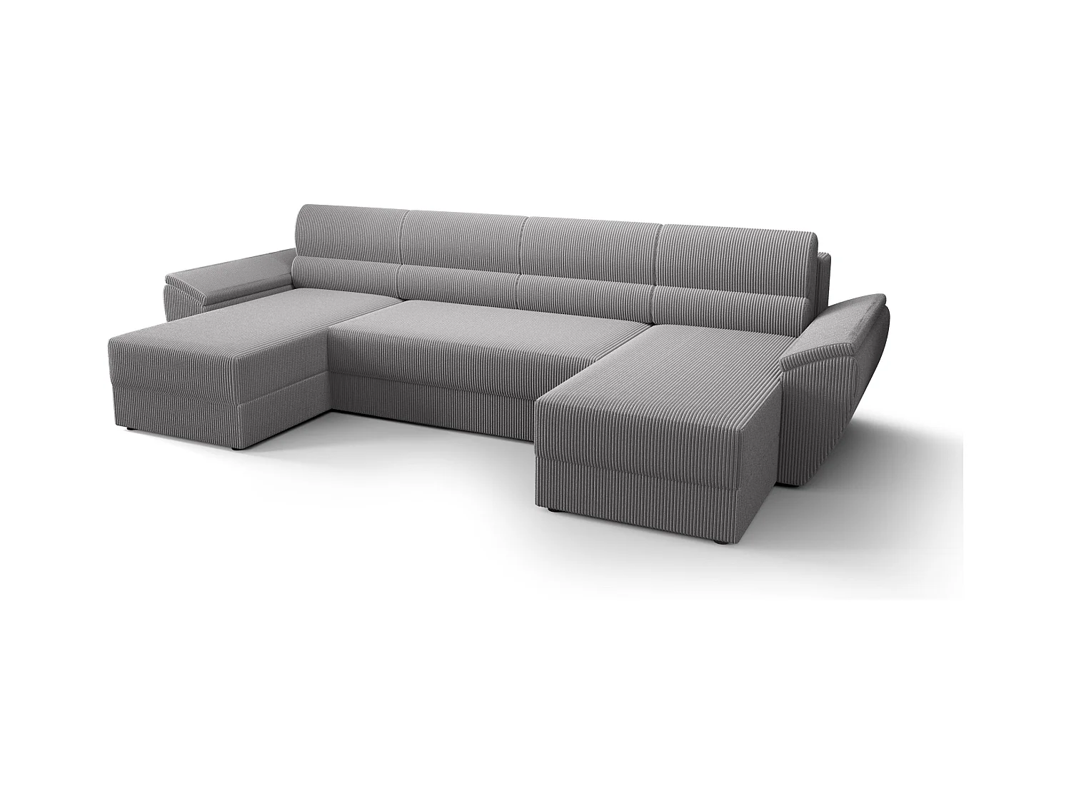 BEDANTE canapé d’angle REBIU2 Poso 110 gris avec fonction de couchage canapé en U avec espace de rangement