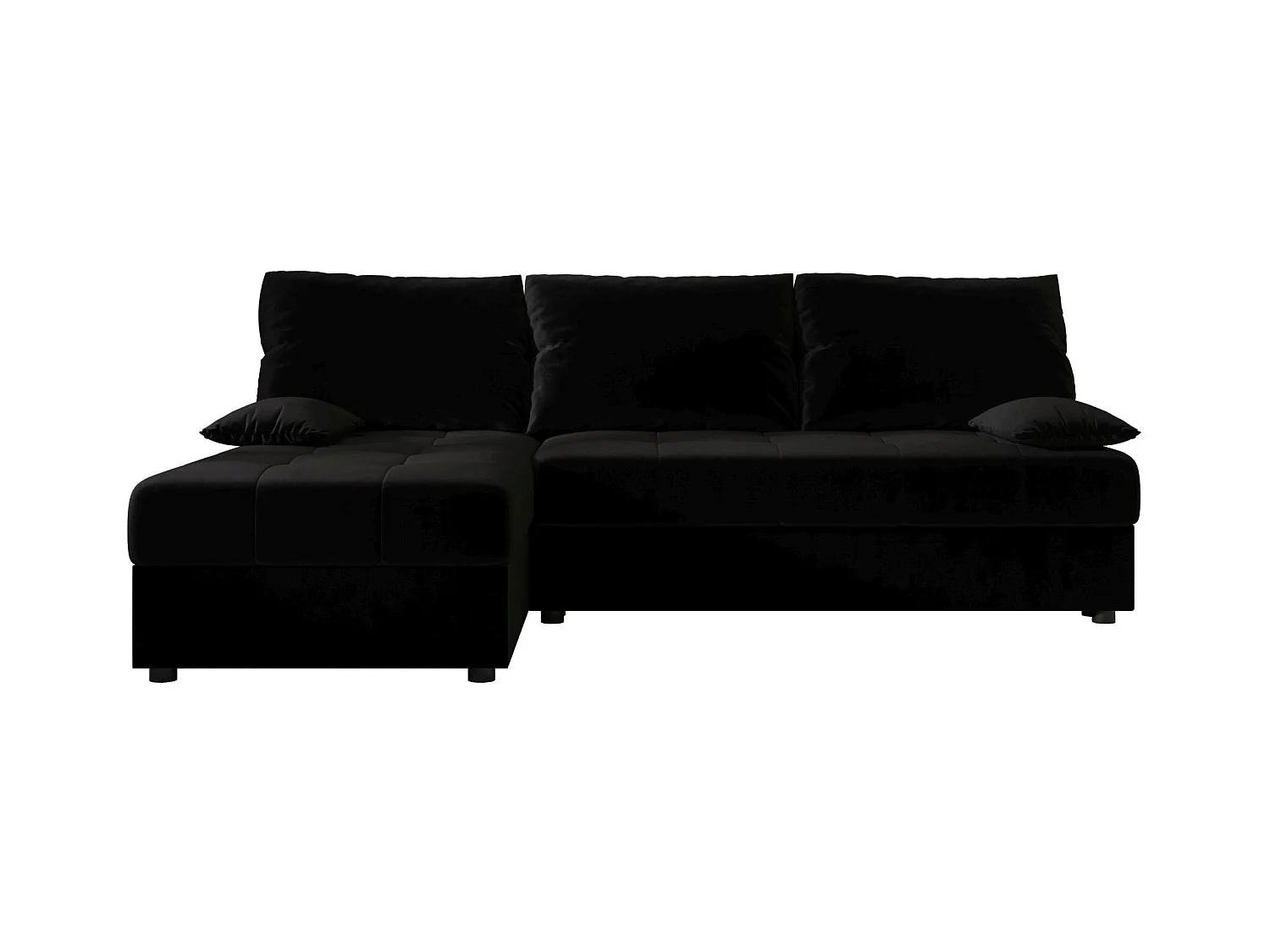 BEDANTE canapé d’angle MOS L Itaka 15 gauche noir avec fonction de couchage canapé en forme de L avec coffre de rangement