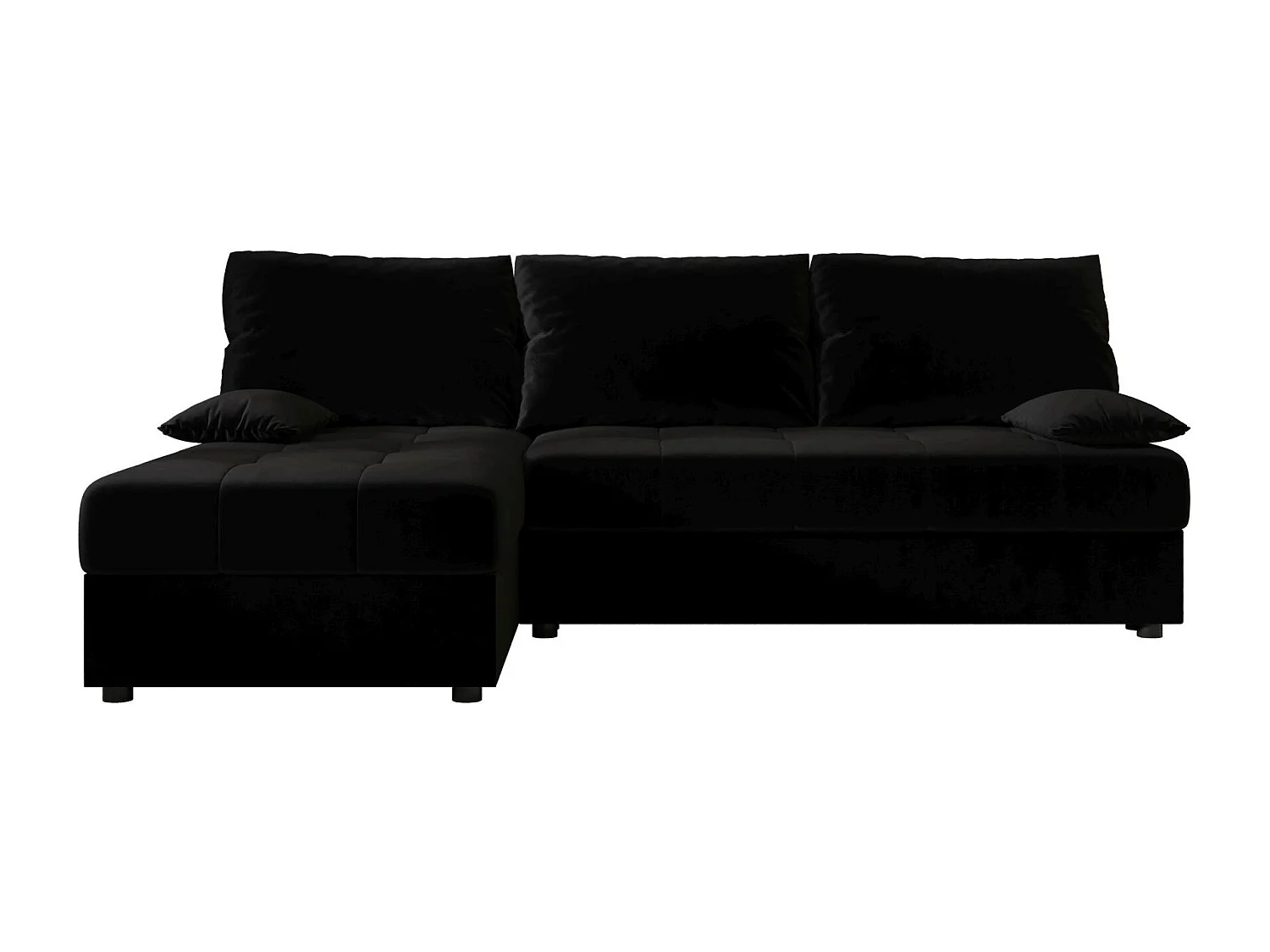 BEDANTE canapé d’angle MOS L Itaka 15 gauche noir avec fonction de couchage canapé en forme de L avec coffre de rangement