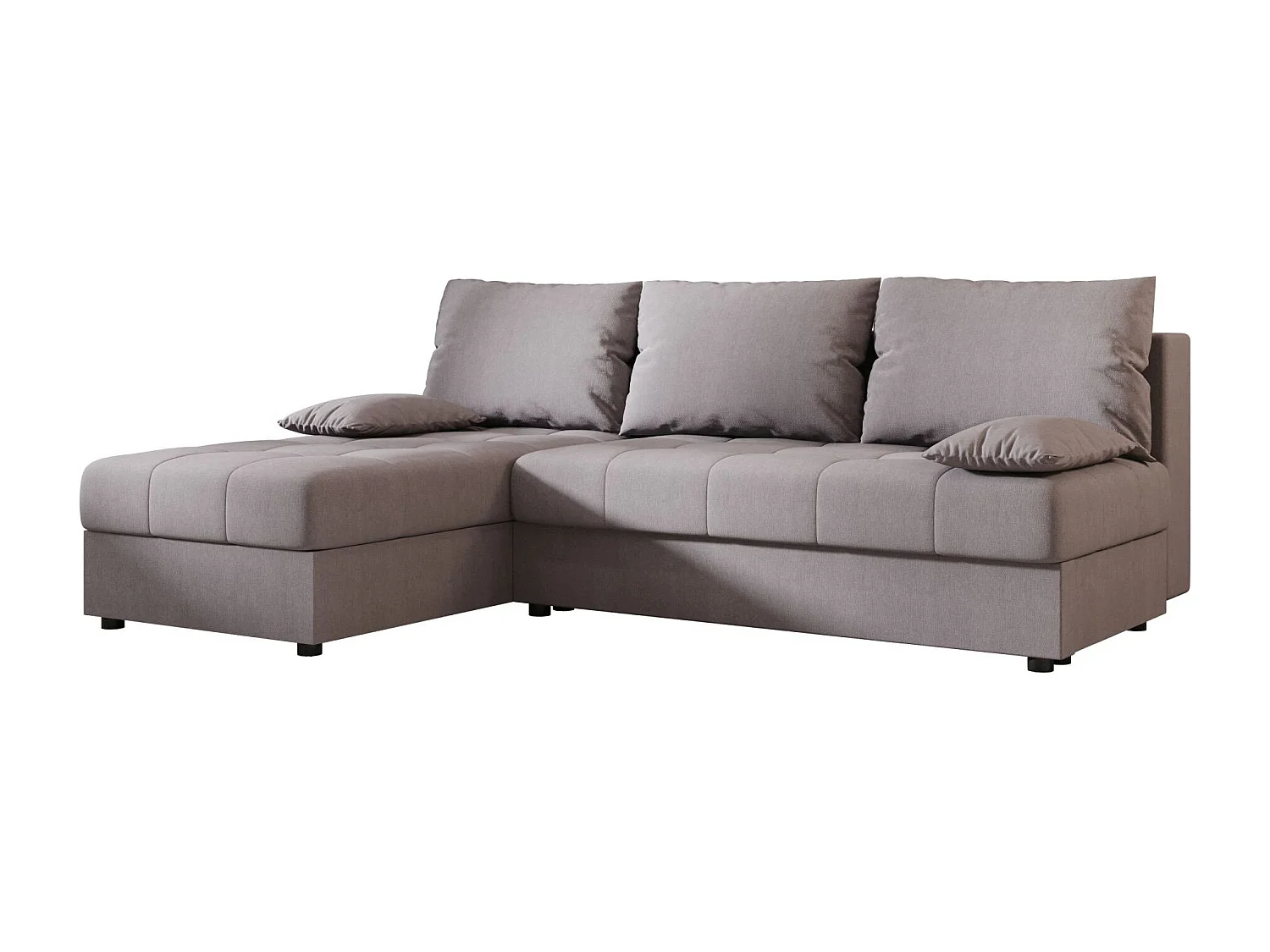 BEDANTE Canapé d’angle MOS L Cosmic 160 Gris Gauche avec fonction lit, canapé en L avec coffre de rangement, canapé-lit, canapé convertible