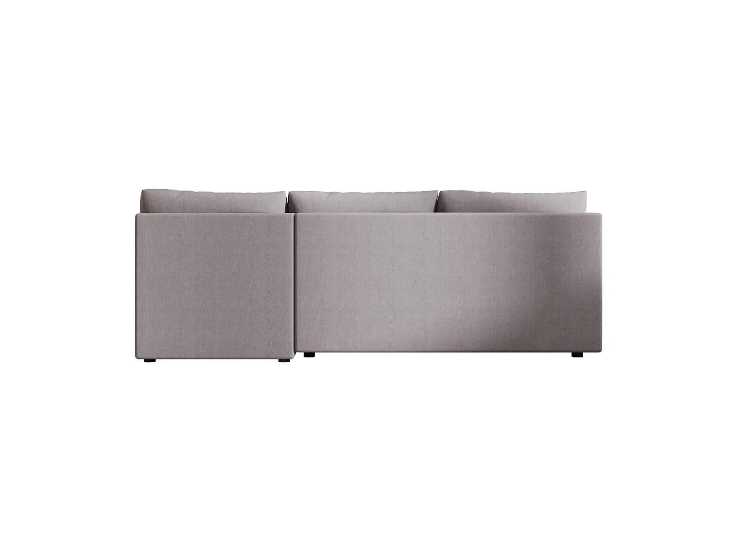 Canapé d'angle convertible 3 places avec coffre en tissu gris