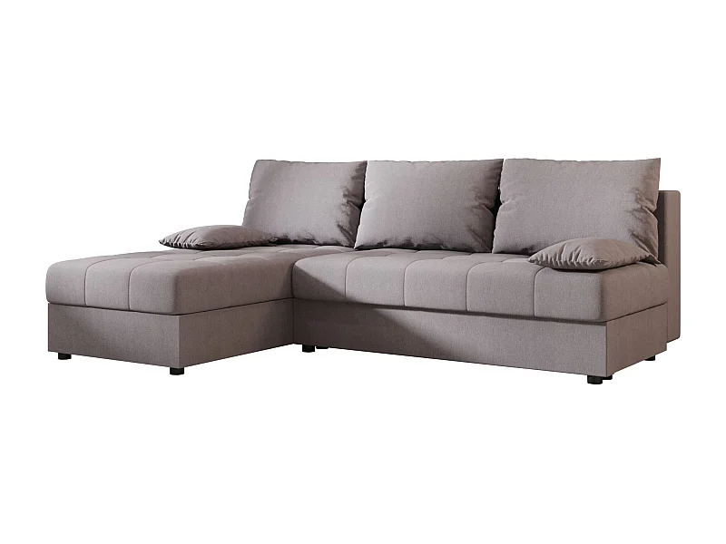 BEDANTE Canapé d’angle MOS L Cosmic 160 Gris Gauche avec fonction lit, canapé en L avec coffre de rangement, canapé-lit, canapé convertible