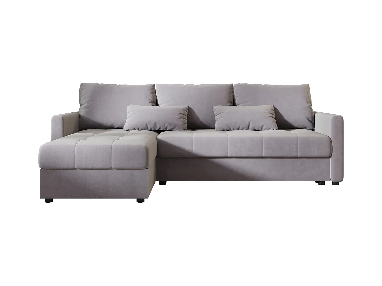 BEDANTE narożnik MOS L BIS Itaka 50 gris gauche avec fonction de lit canapé en L avec coffre de rangement canapé de salon, canapé convertible