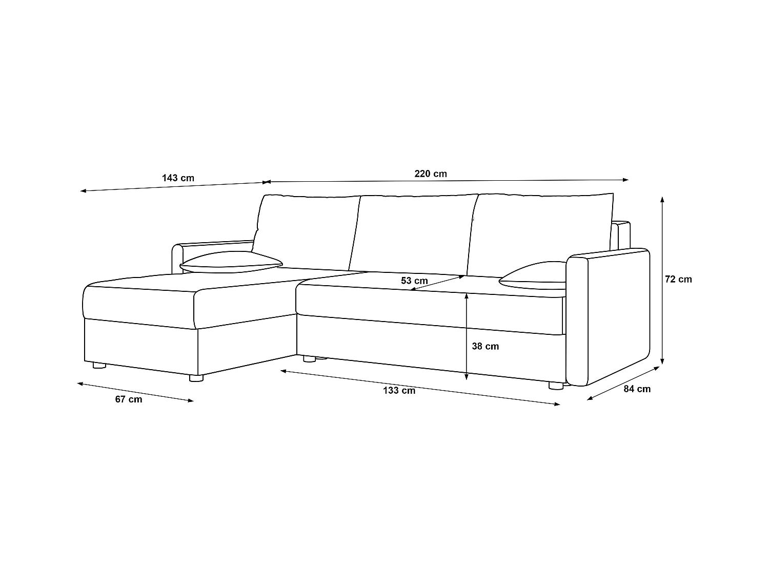 BEDANTE narożnik MOS L BIS Itaka 50 gris gauche avec fonction de lit canapé en L avec coffre de rangement canapé de salon, canapé convertible