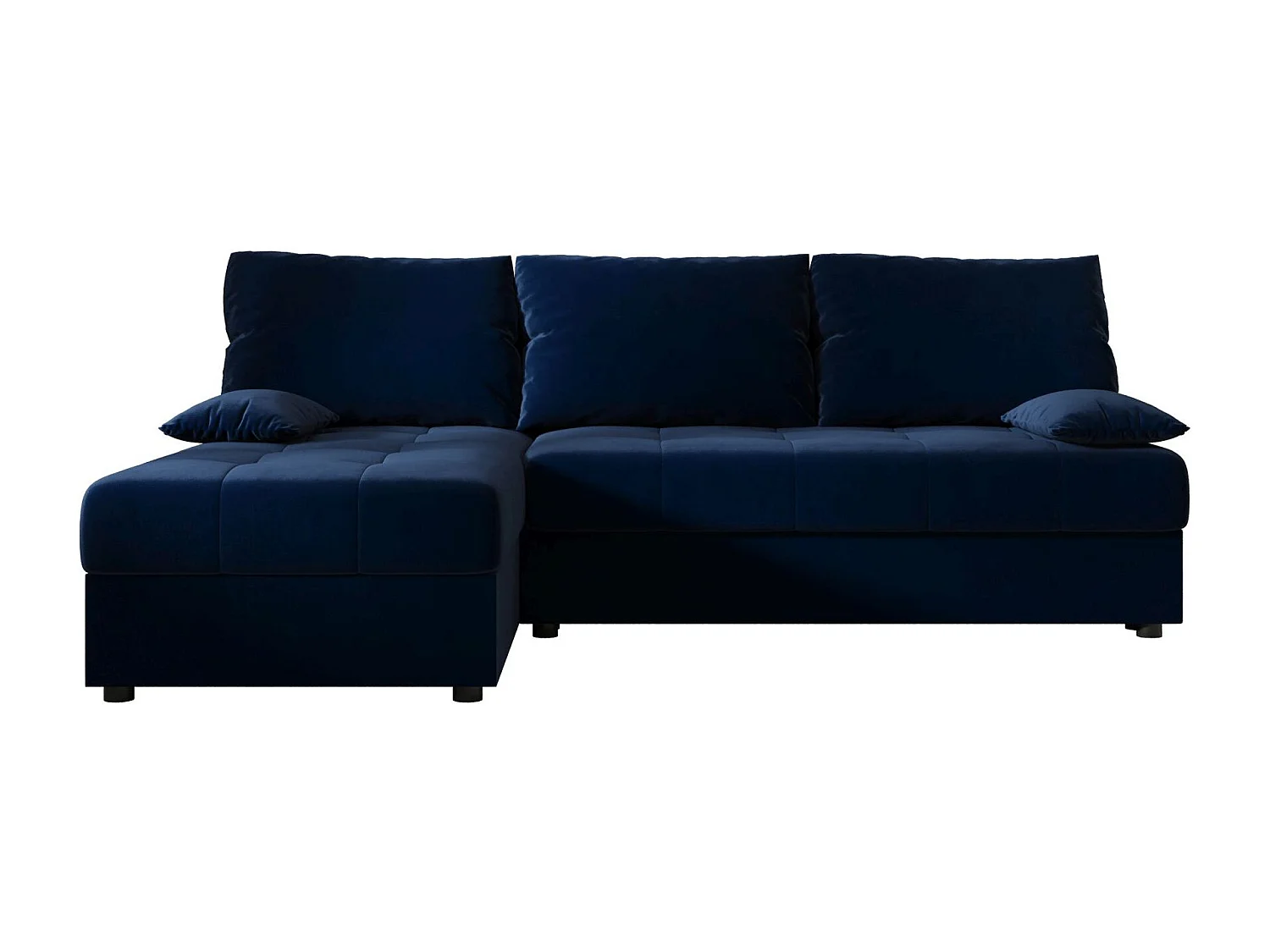 BEDANTE canapé d’angle MOS L Itaka 11 gauche bleu foncé avec fonction de couchage canapé en forme de L avec coffre de rangement