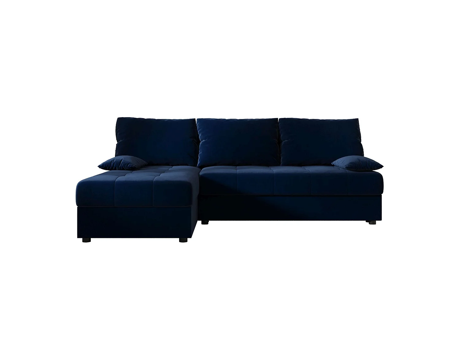 Canapé d'angle convertible 3 places en tissu bleu foncé