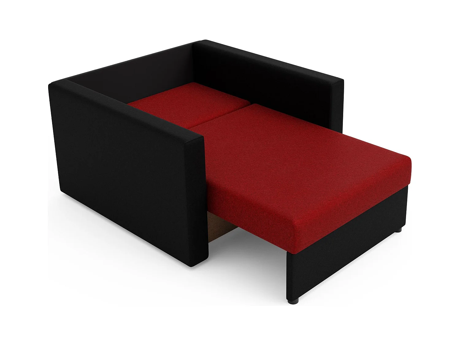 BEDANTE canapé HEVEN 80 avec fonction de couchage SAWANA 13+14 rouge/noir