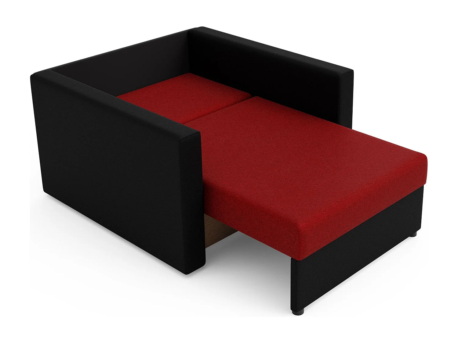 BEDANTE sofa HEVEN 80 met slaapfunctie SAWANA 13+14 rood/zwart met opbergruimte bedlade woonkamerbank bank sofa slaapbank bedlade slaapbank