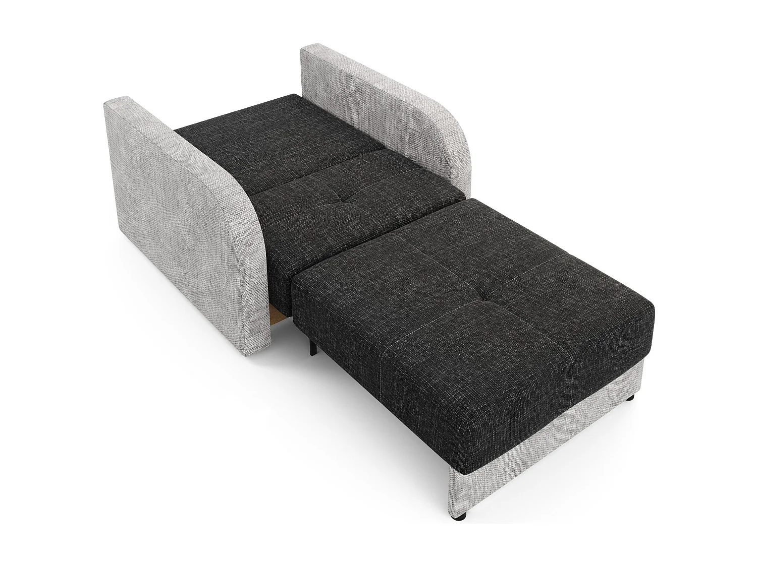 BEDANTE canapé TWICE 80 avec fonction de couchage KORNET 10+18 noir/gris