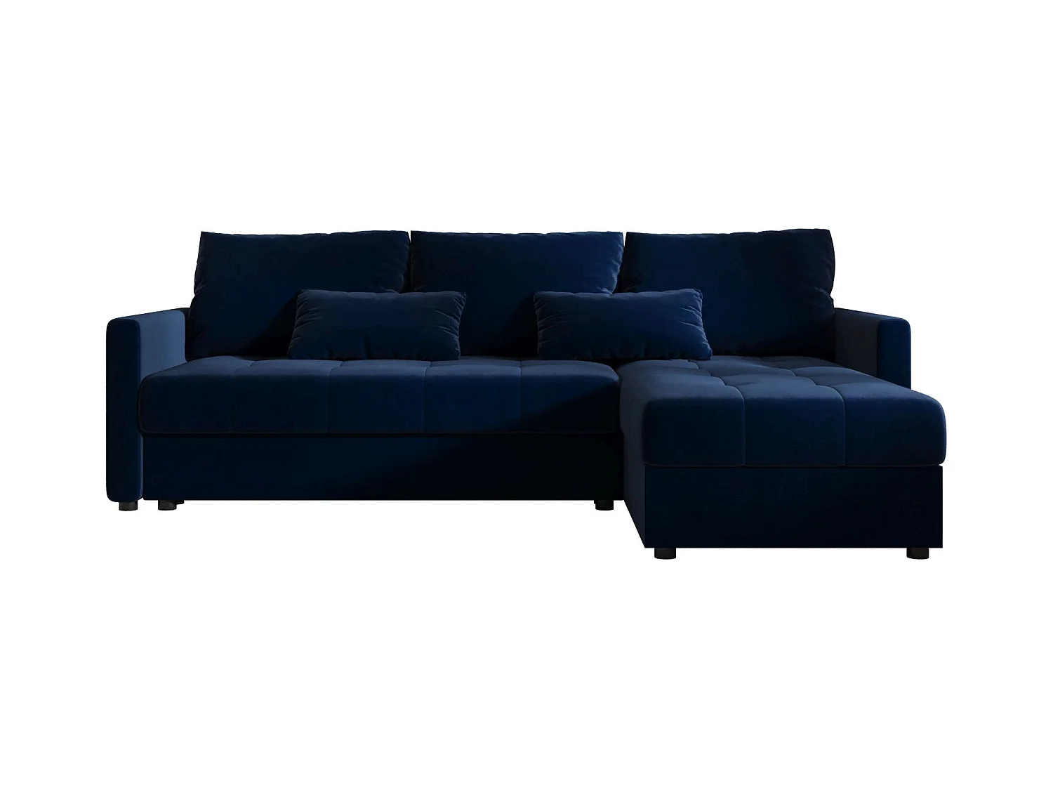 BEDANTE narożnik MOS L BIS Itaka 11 bleu foncé droite avec fonction de lit canapé en L avec coffre de rangement canapé de salon, canapé convertible