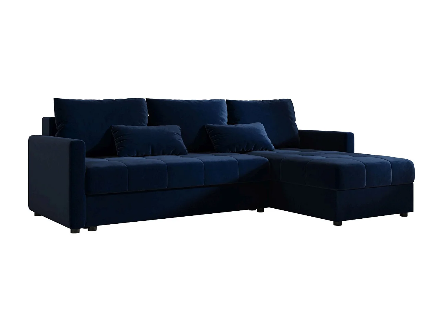 BEDANTE narożnik MOS L BIS Itaka 11 bleu foncé droite avec fonction de lit canapé en L avec coffre de rangement canapé de salon, canapé convertible