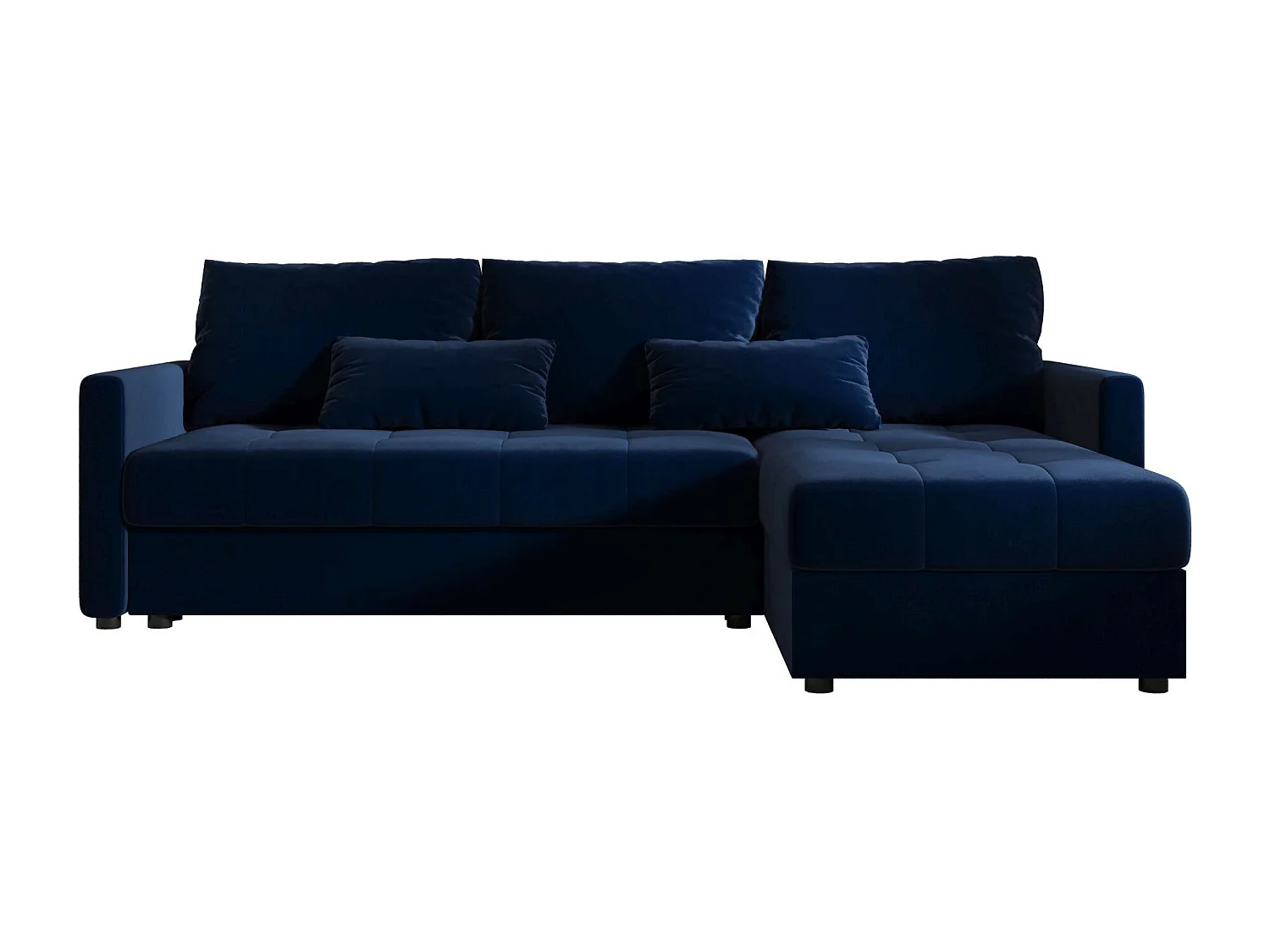 BEDANTE narożnik MOS L BIS Itaka 11 bleu foncé droite avec fonction de lit canapé en L avec coffre de rangement canapé de salon, canapé convertible