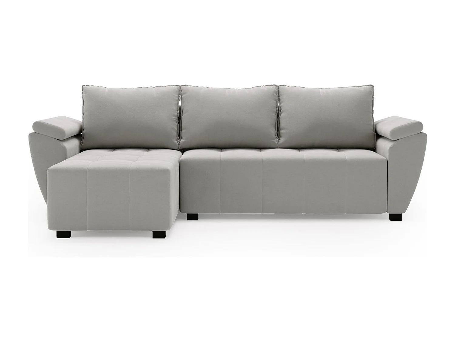 BEDANTE canapé d’angle ZEUS L Monolith 84 gauche gris avec fonction lit canapé en forme de L avec coffre de rangement canapé de salon canapé convertible