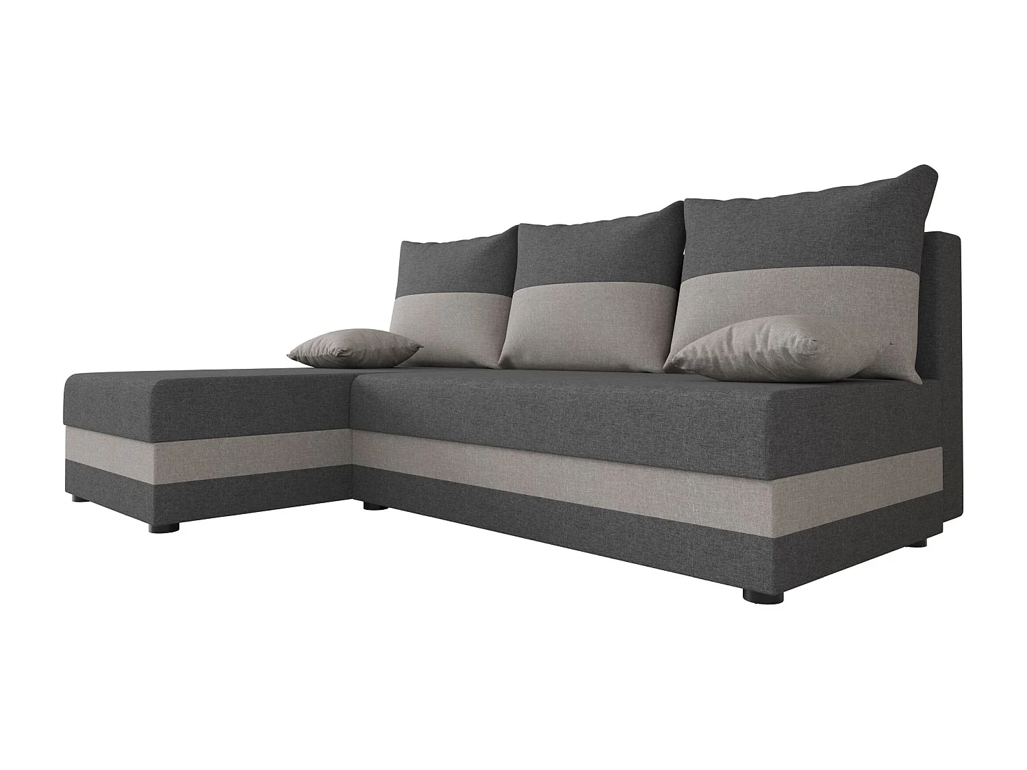 BEDANTE canapé d'angle HEWLET L Sawana 05+21 gauche gris/beige avec fonction de couchage canapé en forme de L