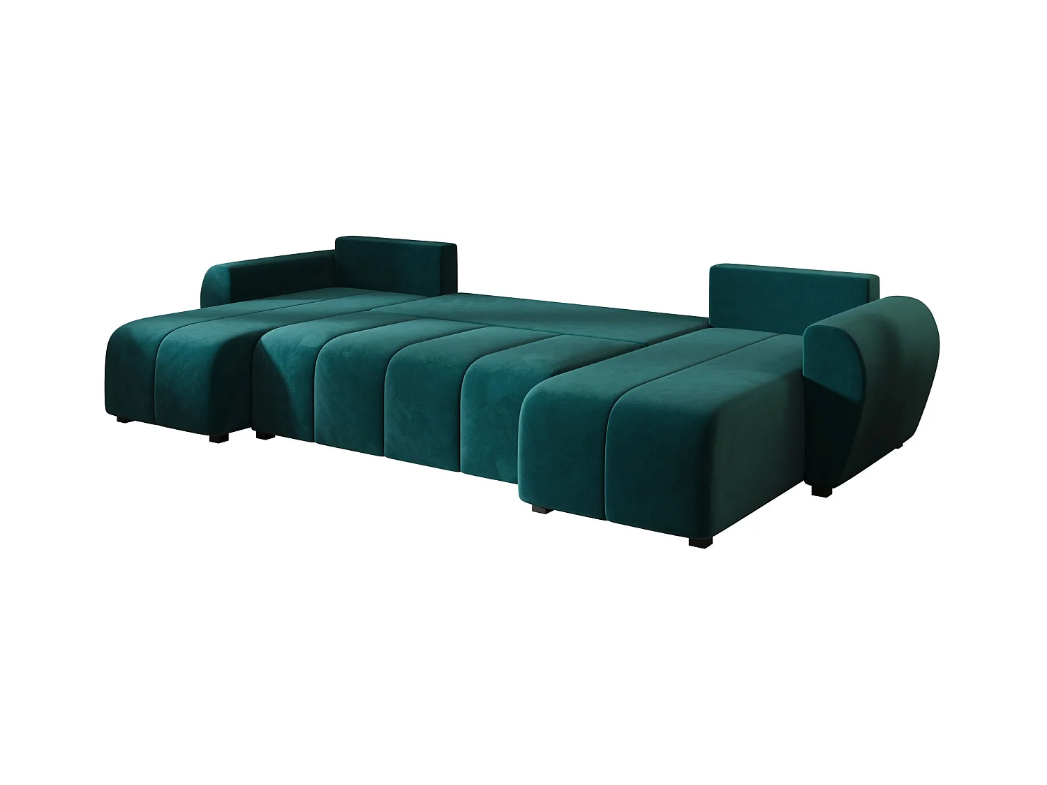 Canapé d'angle BEDANTE MOLISA U itaka 39 noir avec fonction couchage Canapé d'angle en forme de U avec espace de rangement Coffre à literie