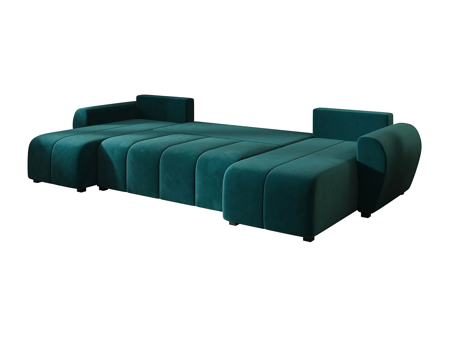 Canapé d'angle BEDANTE MOLISA U itaka 39 noir avec fonction couchage Canapé d'angle en forme de U avec espace de rangement Coffre à literie