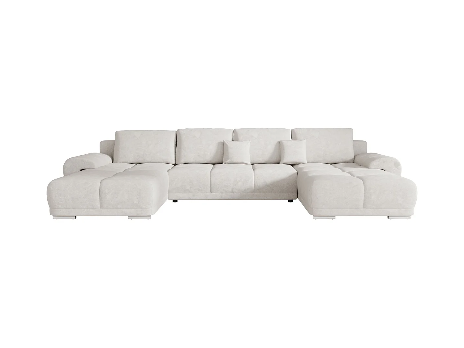 BEDANTE canapé d'angle BEGA U Links TENDER WAY 01 beige avec fonction de couchage canapé en forme de U avec coffre de rangement