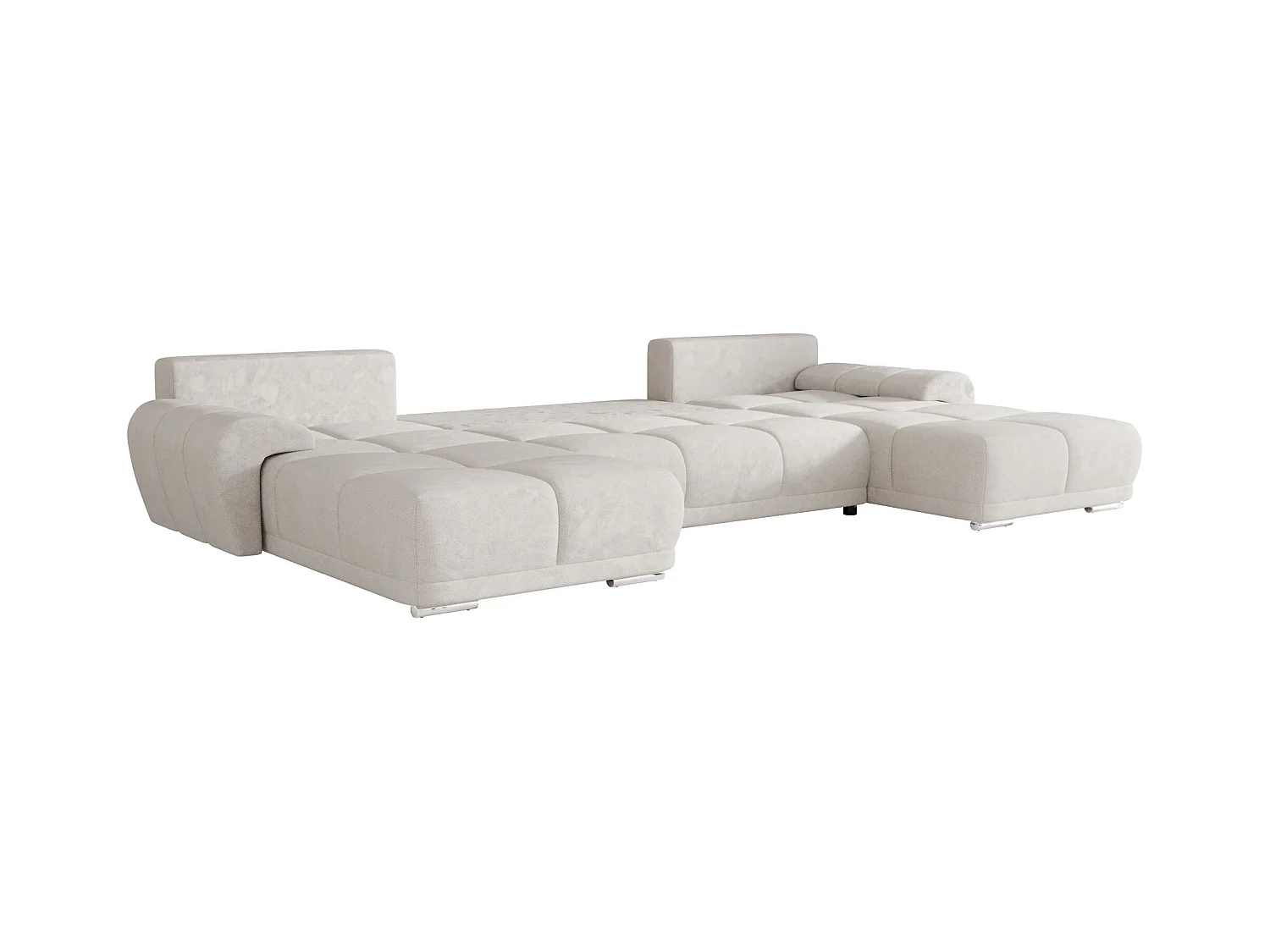 BEDANTE canapé d'angle BEGA U Links TENDER WAY 01 beige avec fonction de couchage canapé en forme de U avec coffre de rangement