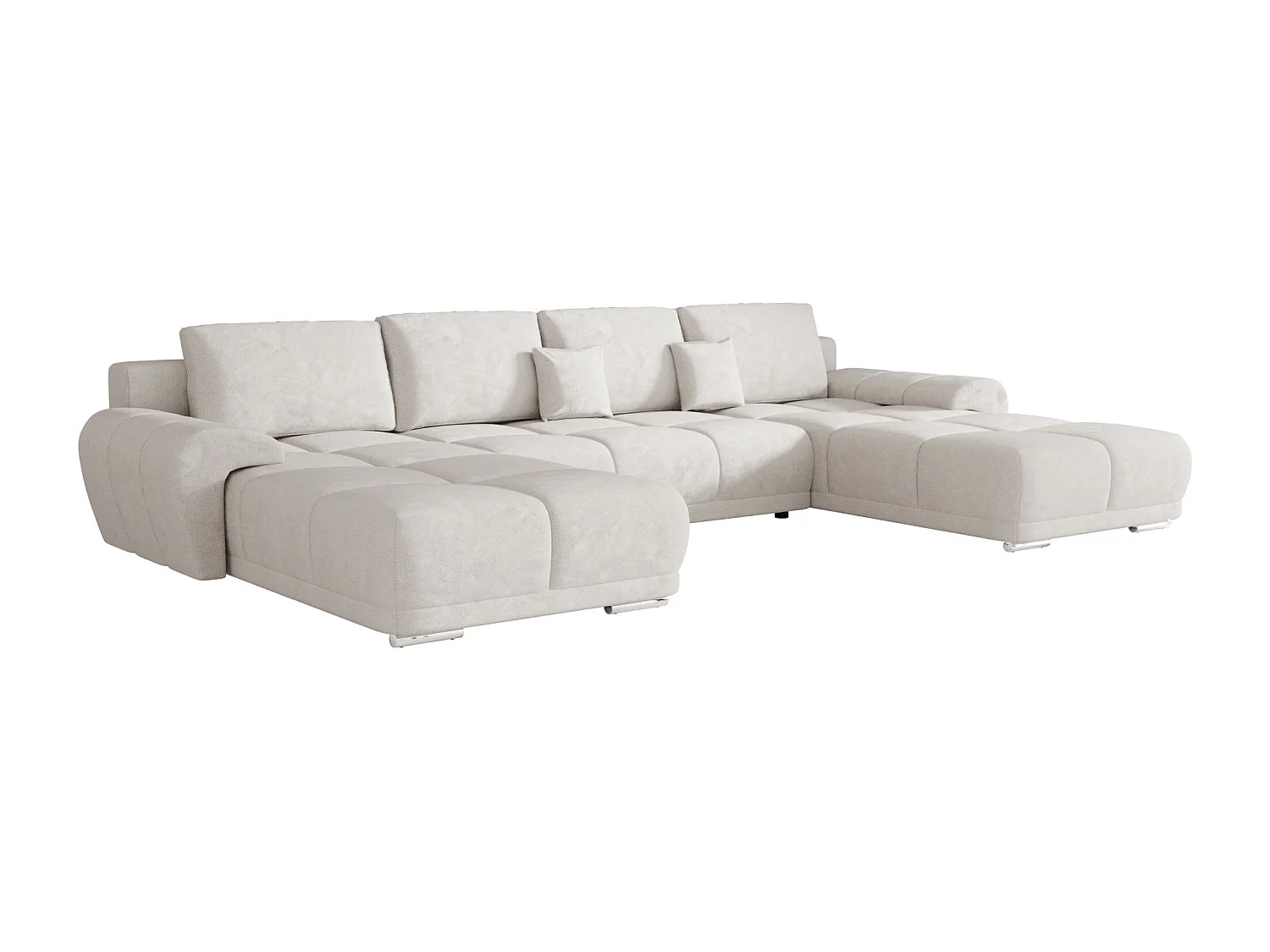 BEDANTE canapé d'angle BEGA U Links TENDER WAY 01 beige avec fonction de couchage canapé en forme de U avec coffre de rangement