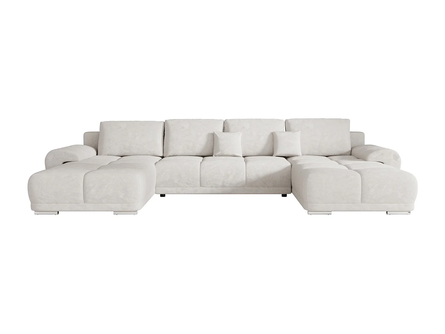 BEDANTE canapé d'angle BEGA U Links TENDER WAY 01 beige avec fonction de couchage canapé en forme de U avec coffre de rangement