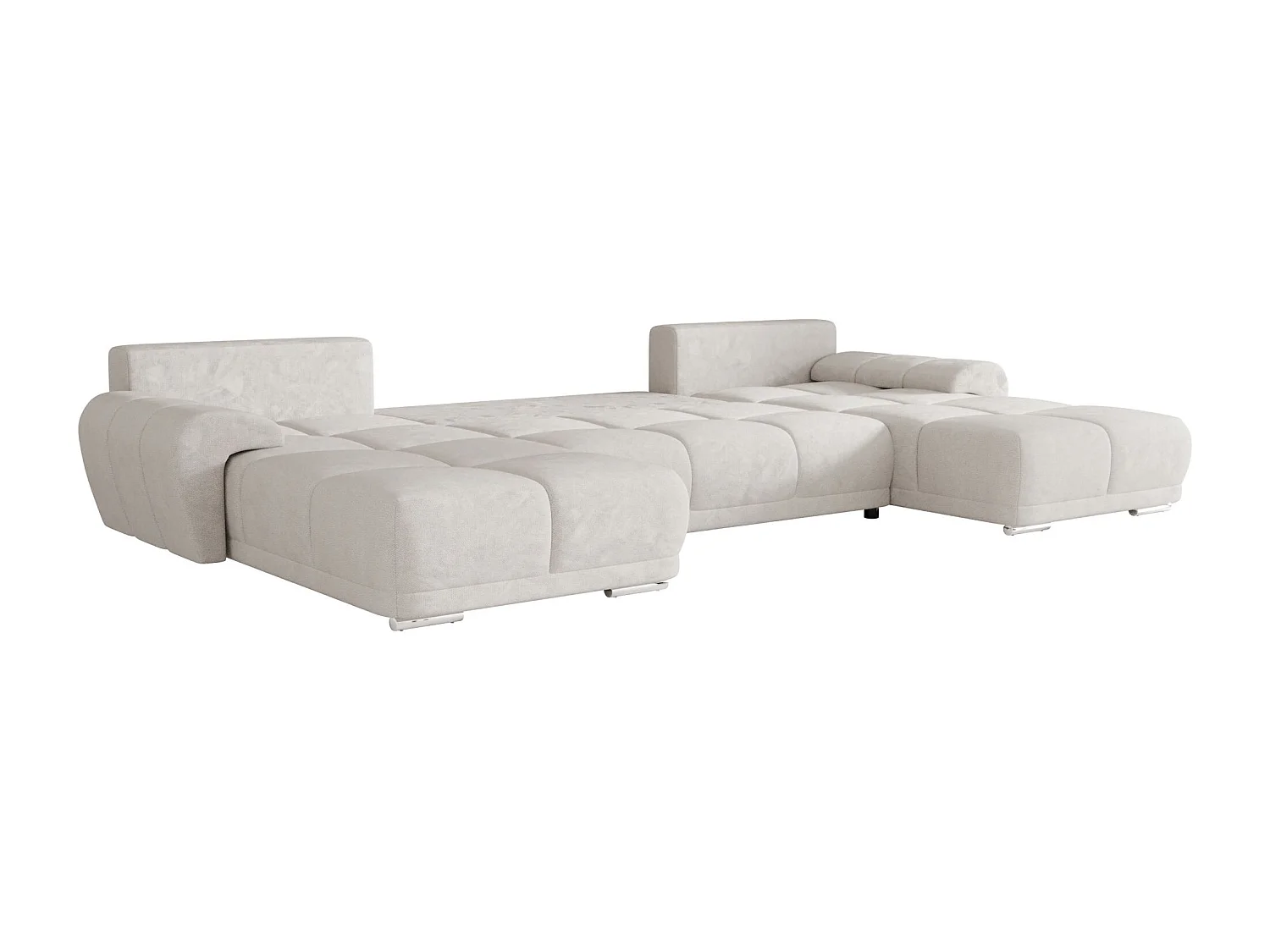 BEDANTE canapé d'angle BEGA U Links TENDER WAY 01 beige avec fonction de couchage canapé en forme de U avec coffre de rangement