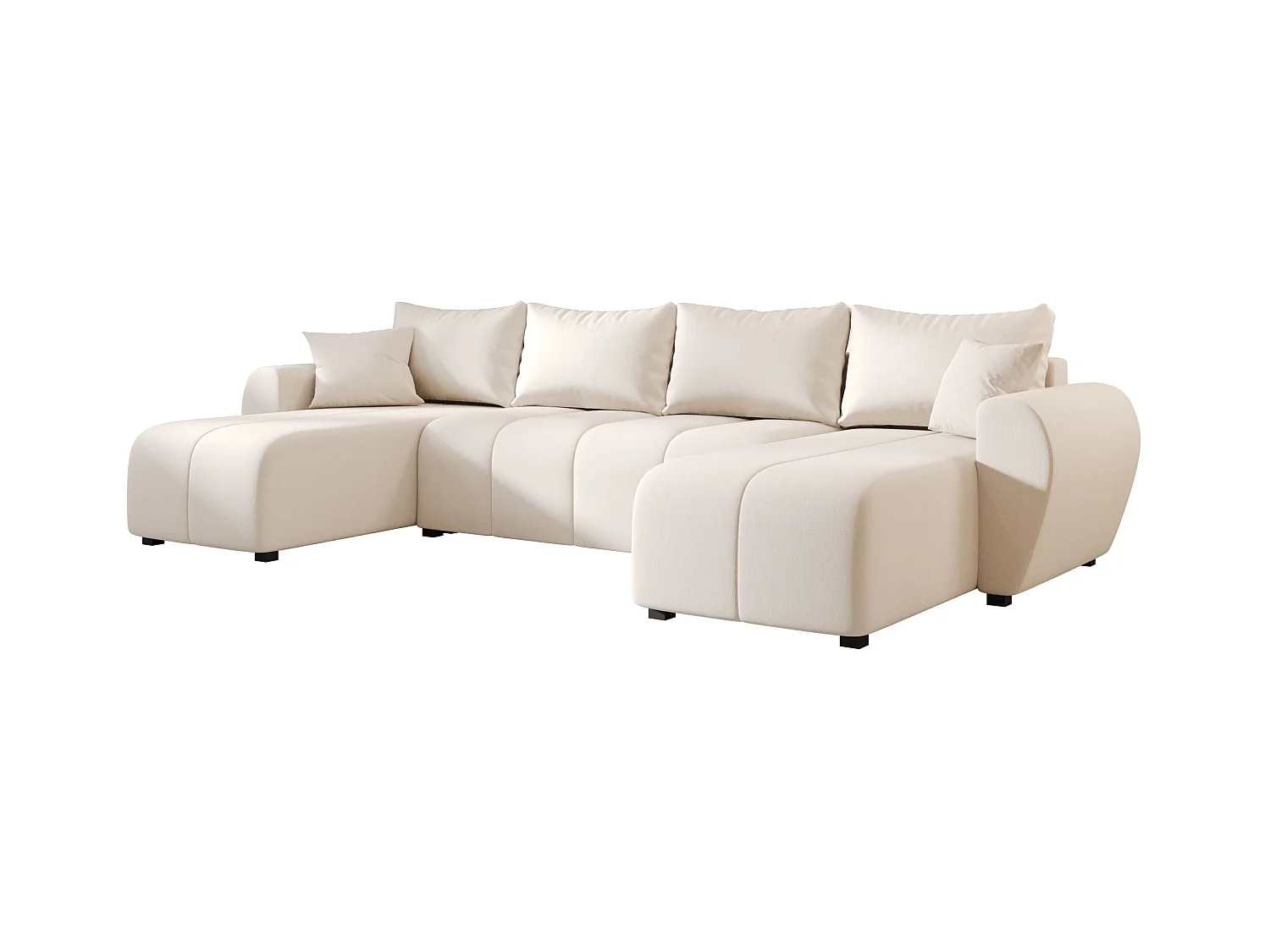 Narożnik BEDANTE MOLISA U Cosmic 10 czarny z funkcją spania Narożnik w kształcie litery U z miejscem do przechowywania Skrzynia na pościel