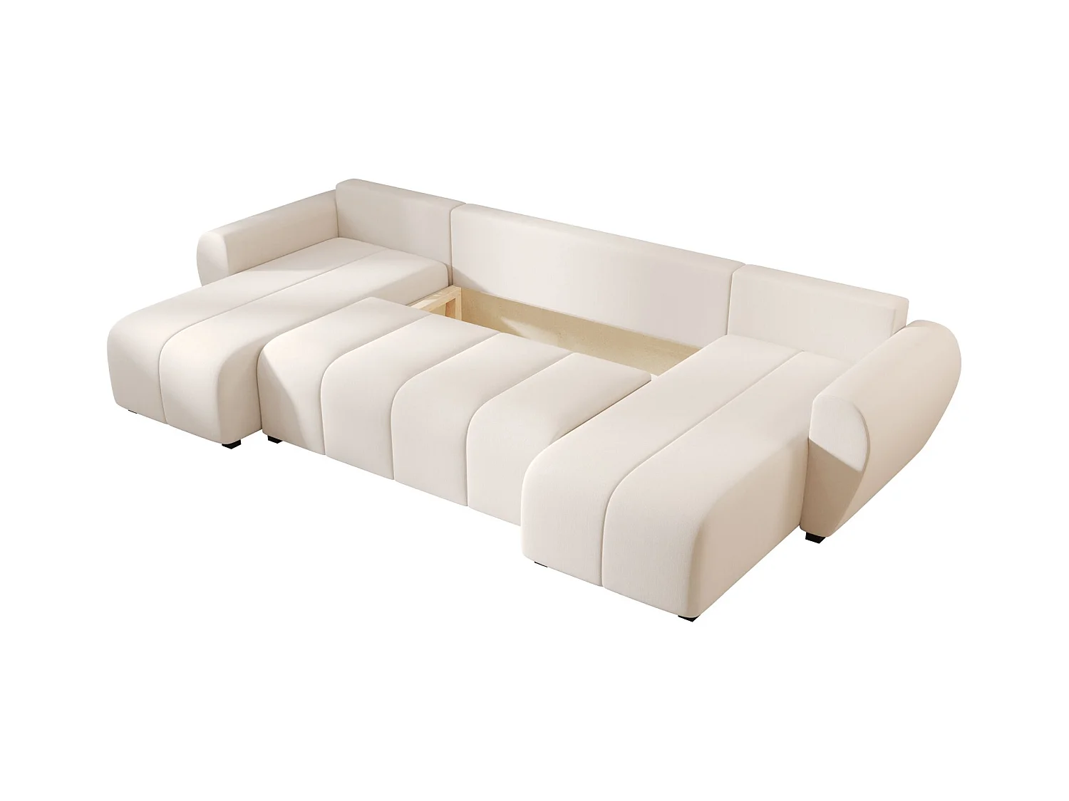 Narożnik BEDANTE MOLISA U Cosmic 10 czarny z funkcją spania Narożnik w kształcie litery U z miejscem do przechowywania Skrzynia na pościel