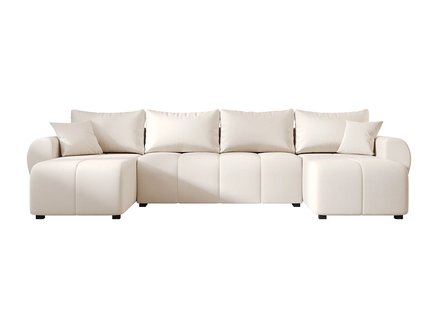 Canapé d'angle BEDANTE MOLISA U Cosmic 10 noir avec fonction couchage Canapé d'angle en forme de U avec espace de rangement Coffre à literie