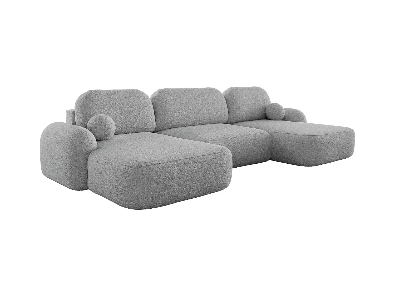 BEDANTE WOHNLANDSCHAFT MOLLY U TERRA FROTTE 05 szary z funkcją spania Sofa w kształcie litery U z miejscem do przechowywania