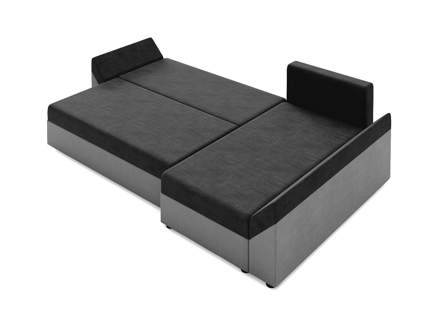 BEDANTE Canapé d’angle DANTE L droite Rainbow 15 + 27 Noir/Gris Forme L, Canapé avec espace de rangement, Coffre de lit, Canapé de salon, Canapé, Canapé, Canapé-lit