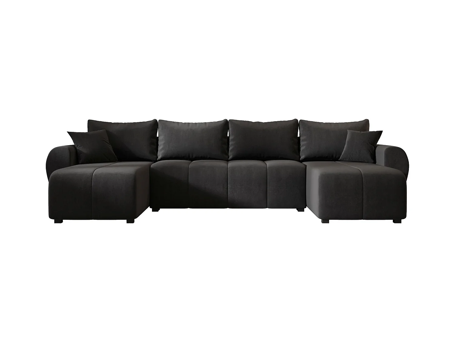 Canapé d'angle BEDANTE MOLISA U itaka 27 noir avec fonction couchage Canapé d'angle en forme de U avec espace de rangement Coffre à literie