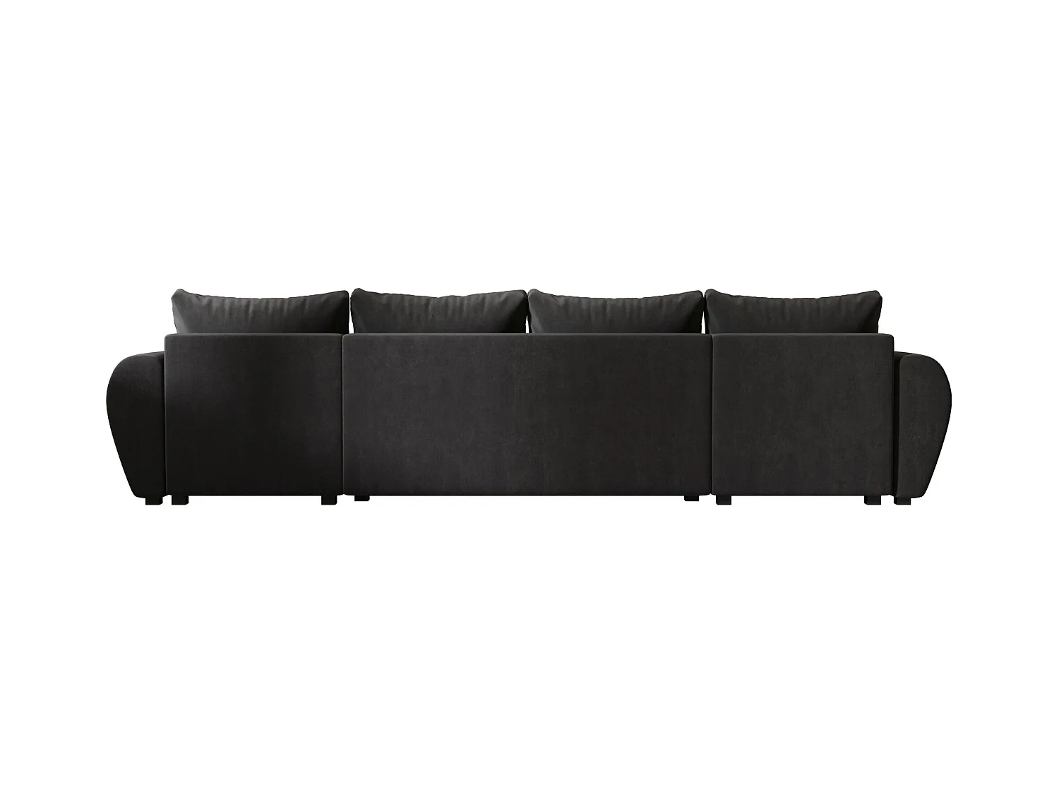 Canapé d'angle BEDANTE MOLISA U itaka 27 noir avec fonction couchage Canapé d'angle en forme de U avec espace de rangement Coffre à literie